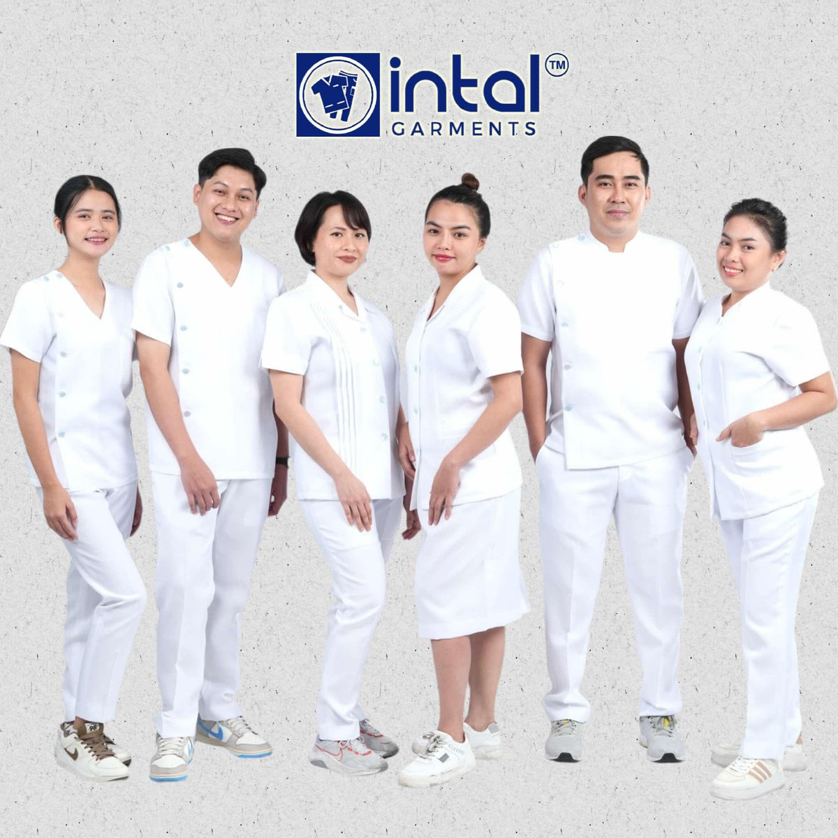 INTAL NURSE MEDICAL WHITE UNIFORM Quality Chinese, Sports Collar V-Neck Pants Skirt Gabardine Fabric