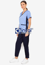 INTAL SCRUBSUIT 13 CARGO 6-Pocket Pants Premium Quality Mock Wrap Unisex Scrubs Powder-Midnight Blue