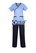 INTAL SCRUBSUIT 13 CARGO 6-Pocket Pants Premium Quality Mock Wrap Unisex Scrubs Powder-Midnight Blue