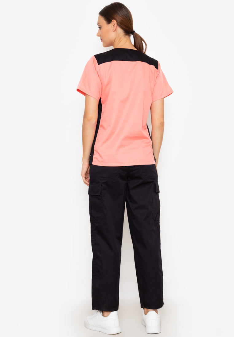 SCRUB SUIT High Quality SS_09 Polycotton CARGO Pants by INTAL GARMENTS  Color Peach - Black