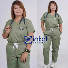 INTAL SCRUBSUIT 032 Elite MAPAGMAHAL V-Neck Zippered Chest Cargo 6-Pocket Unisex High Quality Scrubs