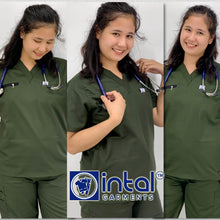 INTAL SCRUBSUIT 032 Elite MAPAGMAHAL V-Neck Zippered Chest Cargo 6-Pocket Unisex High Quality Scrubs