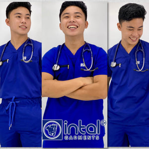 INTAL SCRUBSUIT 032 Elite MAPAGMAHAL V-Neck Zippered Chest Cargo 6-Pocket Unisex High Quality Scrubs