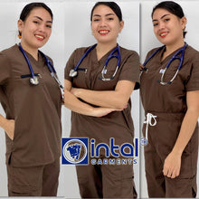 INTAL SCRUBSUIT 032 Elite MAPAGMAHAL V-Neck Zippered Chest Cargo 6-Pocket Unisex High Quality Scrubs