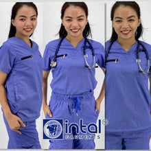 INTAL SCRUBSUIT 032 Elite MAPAGMAHAL V-Neck Zippered Chest Cargo 6-Pocket Unisex High Quality Scrubs