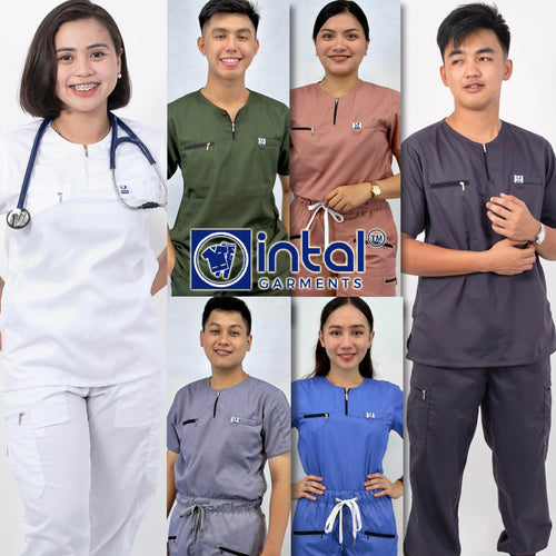 Buy INTAL GARMENTS Scrub Suit Nursing Uniform SS10 Wrap Around with Double  Slant Line Pocket Design 2024 Online