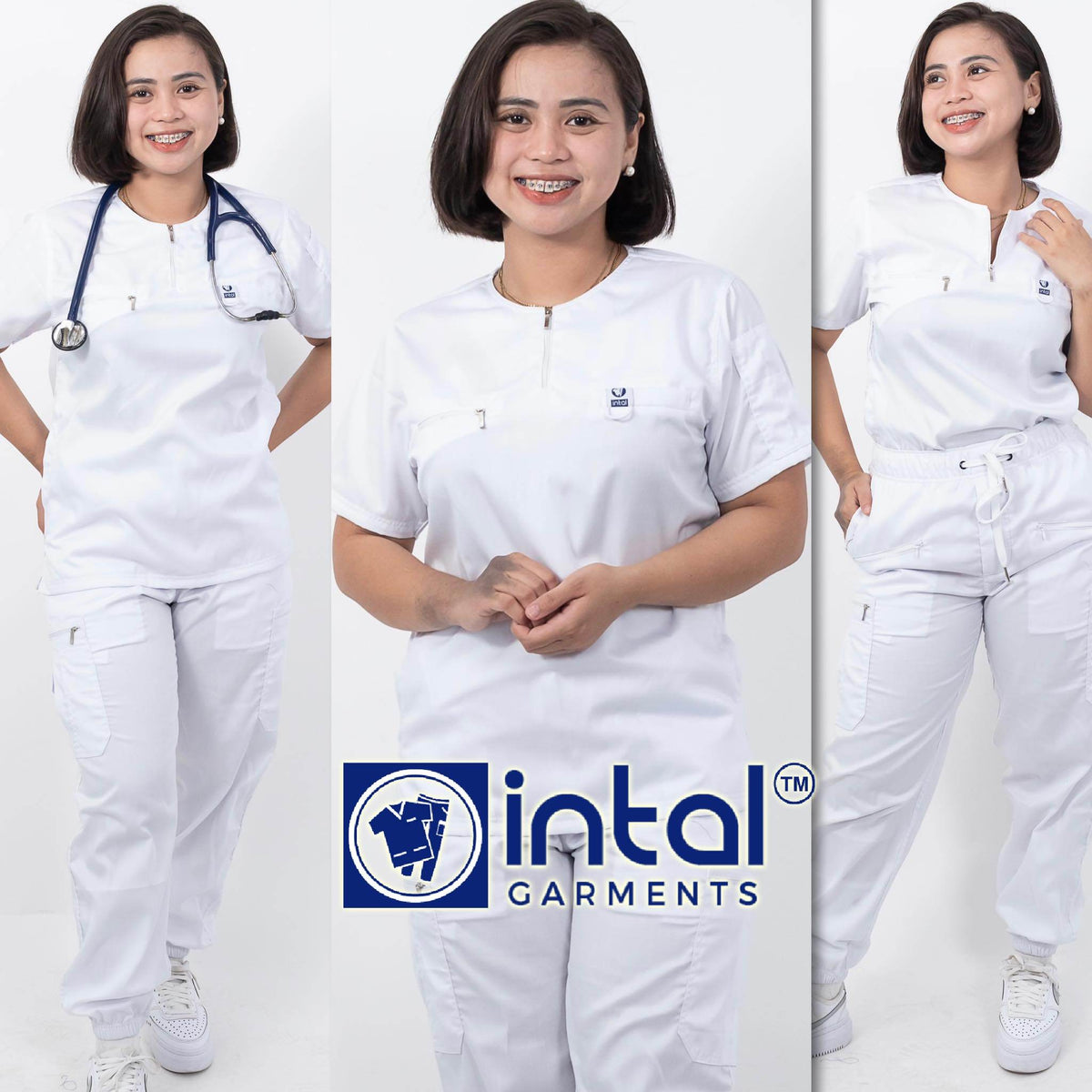 INTAL SCRUBSUIT 037 Elite MASIPAG Zip-Up Round Neck Cargo Jogger 8-Poc ...
