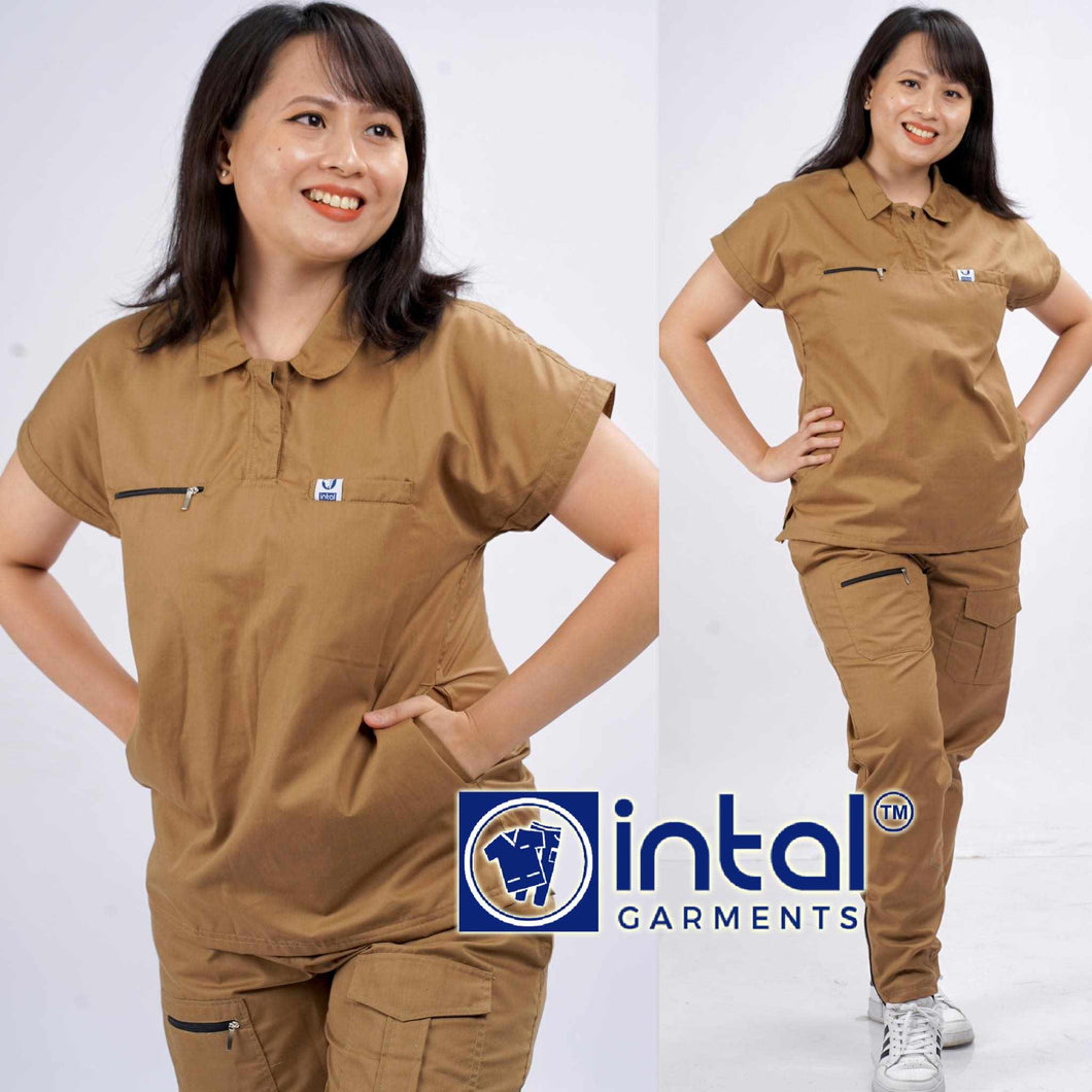 INTAL SCRUBSUIT 050 Elite MAASIKASO Sports Collar Continuous Sleeve Tapered Zipper Lap 6Pocket Scrubs