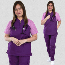 INTAL SCRUBSUIT 075 PRIMO EMPATHY Zip-Up Chino Collar Shoulder Combi 8-Pocket Cargo Stylish Pants