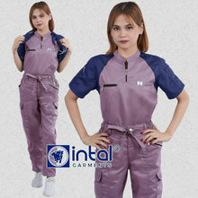 INTAL SCRUBSUIT 075 PRIMO EMPATHY Zip-Up Chino Collar Shoulder Combi 8-Pocket Cargo Stylish Pants