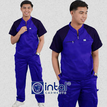 INTAL SCRUBSUIT 075 PRIMO EMPATHY Zip-Up Chino Collar Shoulder Combi 8-Pocket Cargo Stylish Pants