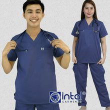 INTAL SCRUBSUIT 032 Elite MAPAGMAHAL V-Neck Zippered Chest Cargo 6-Pocket Unisex Quality Scrubs