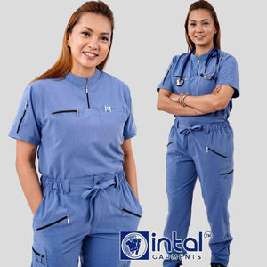 INTAL SCRUBSUIT 081 ELITE PRO MATATAG Ultrafine Elegant Fabric Zip-Up Chino Collar 8-Pocket Cargo Tapered