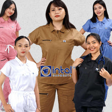 INTAL SCRUBSUIT 050 Elite MAASIKASO Sports Collar Continuous Sleeve Tapered Zipper Lap 6Pocket Scrubs