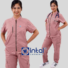 INTAL SCRUBSUIT 058 ALTA MABUTI Chino Collar Full Zipper Front Quality Cargo 8-Pockets Belt Loop