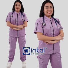 INTAL SCRUBSUIT 058 ALTA MABUTI Chino Collar Full Zipper Front Quality Cargo 8-Pockets Belt Loop