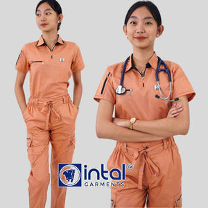 INTAL SCRUBSUIT 059 ALTA MASINOP Sports Collar Combi Cargo 8-Pockets Belt Loop Quality Scrubs