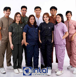 INTAL SCRUBSUIT 058 ALTA MABUTI Chino Collar Full Zipper Front Quality Cargo 8-Pockets Belt Loop