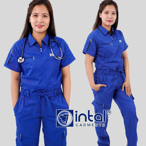 INTAL SCRUBSUIT 059 ALTA MASINOP Sports Collar Combi Cargo 8-Pockets Belt Loop Quality Scrubs