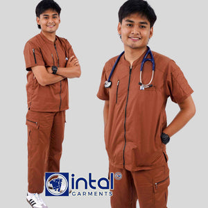 INTAL SCRUBSUIT 058 ALTA MABUTI Chino Collar Full Zipper Front Quality Cargo 8-Pockets Belt Loop