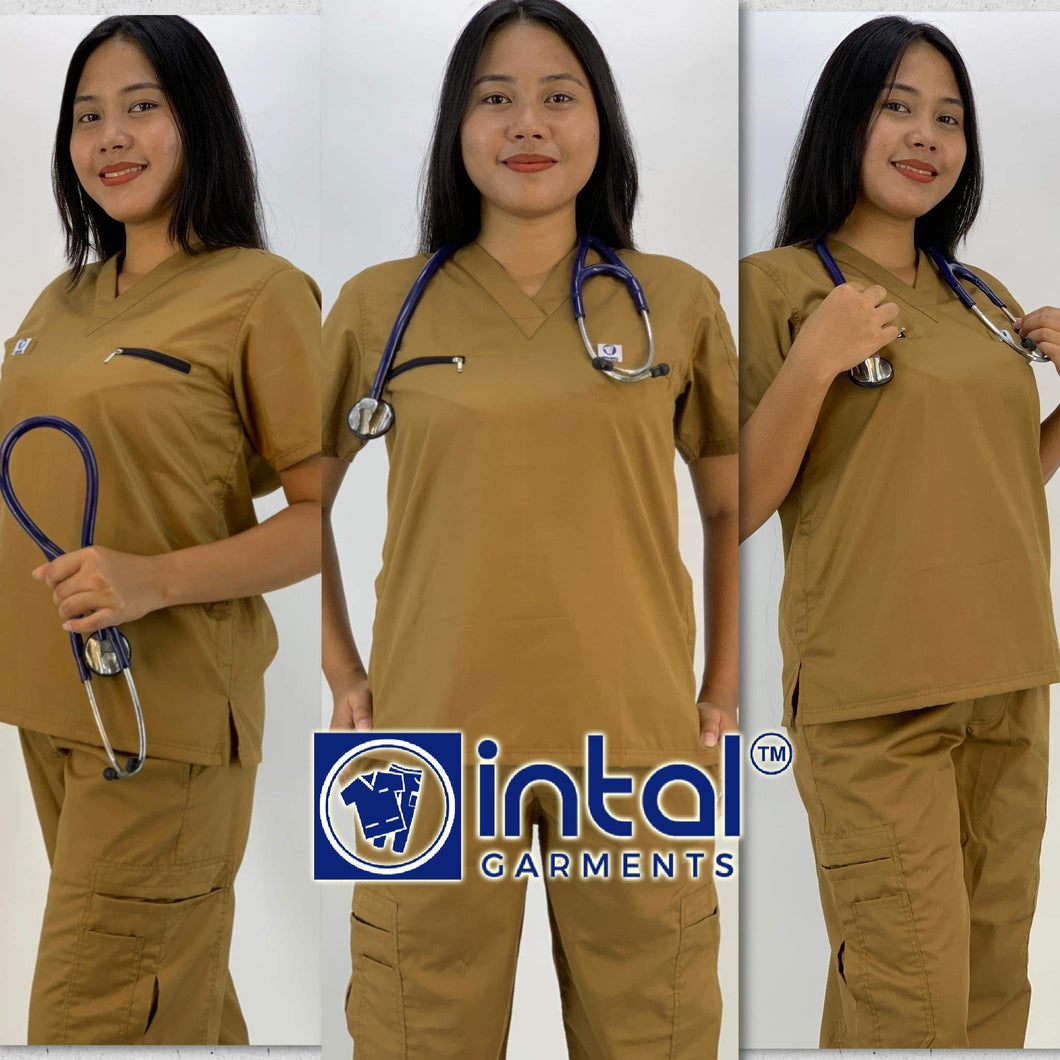 INTAL SCRUBSUIT 032 Elite MAPAGMAHAL V-Neck Zippered Chest Cargo 6-Pocket Unisex High Quality Scrubs