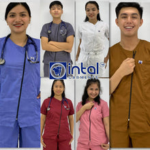 INTAL SCRUBSUIT 034 Elite MATULUNGIN Full Slant Zip-Up Cargo 6 Pocket Unisex Quality Scrubs