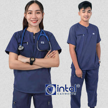 INTAL SCRUBSUIT 037 Elite MASIPAG Zip-Up Round Neck Cargo Jogger 8-Pocket Unisex Quality Scrubs