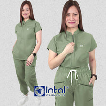 INTAL SCRUBSUIT 041 Elite MAGANDA Zip-Up Chino Collar Cargo Jogger 8-Pocket Unisex Quality Scrubs