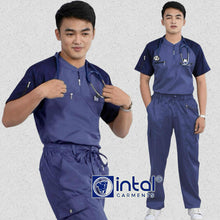 INTAL SCRUBSUIT 075 PRIMO EMPATHY Zip-Up Chino Collar Shoulder Combi 8-Pocket Cargo Stylish Pants