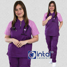 INTAL SCRUBSUIT 075 PRIMO EMPATHY Zip-Up Chino Collar Shoulder Combi 8-Pocket Cargo Stylish Pants