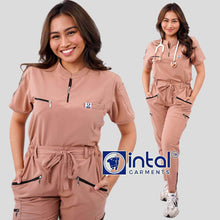 INTAL SCRUBSUIT 081 ELITE PRO MATATAG Ultrafine Elegant Fabric Zip-Up Chino Collar 8-Pocket Cargo Tapered