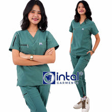 INTAL SCRUBSUIT 082 ELITE PRO MAGALANG Ultrafine Elegant Fabric V-Neck 8-Pocket Cargo Tapered Zippered