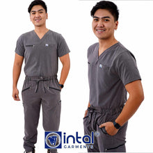 INTAL SCRUBSUIT 082 ELITE PRO MAGALANG Ultrafine Elegant Fabric V-Neck 8-Pocket Cargo Tapered Zippered