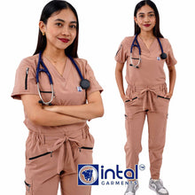 INTAL SCRUBSUIT 082 ELITE PRO MAGALANG Ultrafine Elegant Fabric V-Neck 8-Pocket Cargo Tapered Zippered