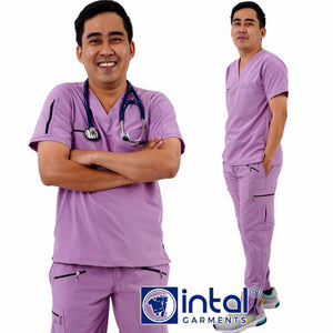 INTAL SCRUBSUIT 082 ELITE PRO MAGALANG Ultrafine Elegant Fabric V-Neck 8-Pocket Cargo Tapered Zippered