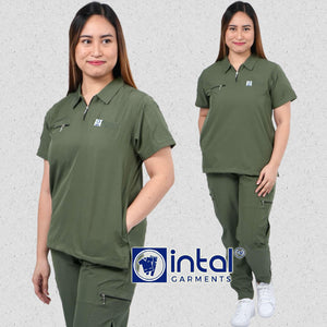 INTAL SCRUBSUIT 083 ELITE PRO MARUNONG Elegant Sports Collar Stretchfine Fabric  Cargo Tapered