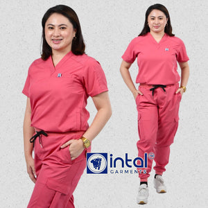 INTAL SCRUBSUIT 087 ELITE PRO MAPAGMAHAL 2.0 Elegant V-Neck Stretchfine Fabric Cargo Ribbed