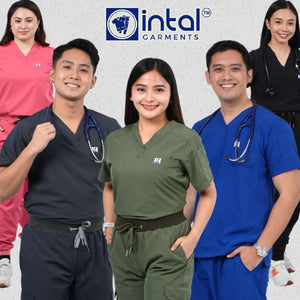 INTAL SCRUBSUIT 087 ELITE PRO MAPAGMAHAL 2.0 Elegant V-Neck Stretchfine Fabric Cargo Ribbed