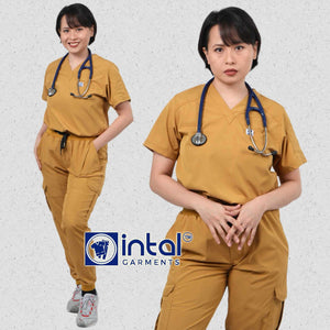 INTAL SCRUBSUIT 087 ELITE PRO MAPAGMAHAL 2.0 Elegant V-Neck Stretchfine Fabric Cargo Ribbed