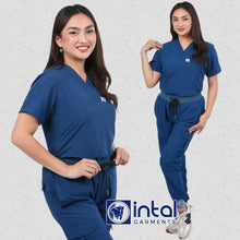 INTAL SCRUBSUIT 087 ELITE PRO MAPAGMAHAL 2.0 Elegant V-Neck Stretchfine Fabric Cargo Ribbed