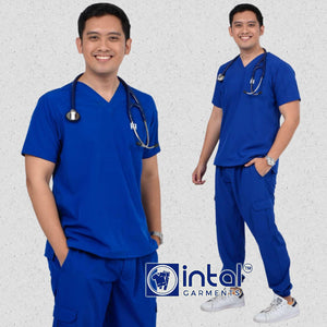 INTAL SCRUBSUIT 087 ELITE PRO MAPAGMAHAL 2.0 Elegant V-Neck Stretchfine Fabric Cargo Ribbed