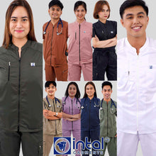 INTAL SCRUBSUIT 058 ALTA MABUTI Chino Collar Full Zipper Front Quality Cargo 8-Pockets Belt Loop