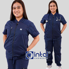 INTAL SCRUBSUIT 058 ALTA MABUTI Chino Collar Full Zipper Front Quality Cargo 8-Pockets Belt Loop