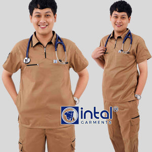 INTAL SCRUBSUIT 059 ALTA MASINOP Sports Collar Combi Cargo 8-Pockets Belt Loop Quality Scrubs