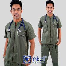 INTAL SCRUBSUIT 058 ALTA MABUTI Chino Collar Full Zipper Front Quality Cargo 8-Pockets Belt Loop