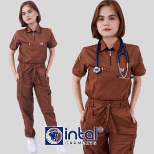 INTAL SCRUBSUIT 059 ALTA MASINOP Sports Collar Combi Cargo 8-Pockets Belt Loop Quality Scrubs