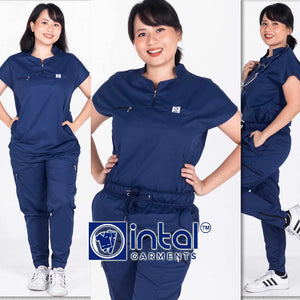INTAL SCRUBSUIT 042 Elite MARIKIT Ultra Stand Collar Cargo Tapered Zipper 6 Pocket Quality Scrubs