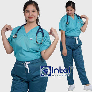 INTAL SCRUBSUIT 029 Elite MASINTAHIN V-Neck Korean Shade Cargo 6 Pocket Unisex Quality Scrubs