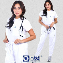 INTAL SCRUBSUIT 084 ELITE PRO MAALAGA Elegant Stretchfine Fabric Continuous Sleeves Cargo Tapered Zipper