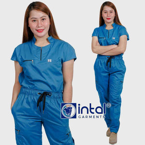 INTAL SCRUBSUIT 042 Elite MARIKIT Ultra Stand Collar Cargo Tapered Zipper 6 Pocket Quality Scrubs